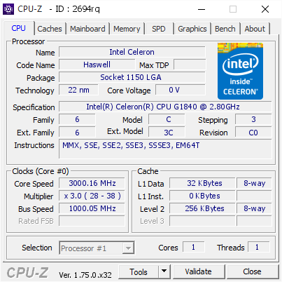 screenshot of CPU-Z validation for Dump [2694rq] - Submitted by  S2008-29  - 2016-03-04 14:19:18