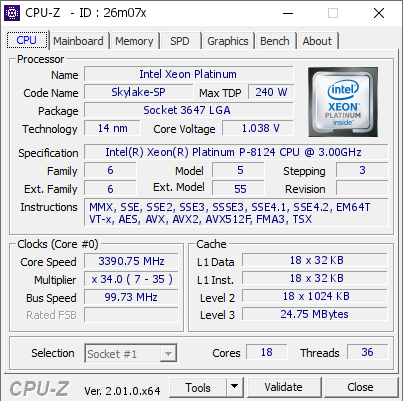 screenshot of CPU-Z validation for Dump [26m07x] - Submitted by  Anonymous  - 2022-08-20 19:57:07