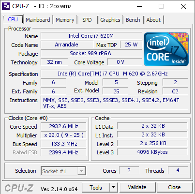 screenshot of CPU-Z validation for Dump [2bxwmz] - Submitted by  DESKTOP-JM6M4RM  - 2025-02-25 01:28:46