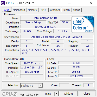 screenshot of CPU-Z validation for Dump [2cu37c] - Submitted by  life_in_the_shadow  - 2022-02-27 10:44:19