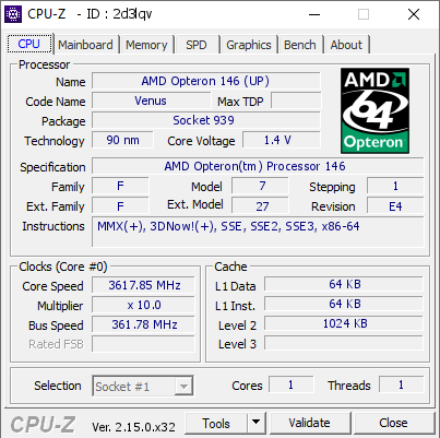 screenshot of CPU-Z validation for Dump [2d3lqv] - Submitted by  Sparks.nl  - 2026-09-19 17:40:24