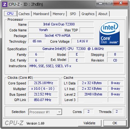screenshot of CPU-Z validation for Dump [2hd8nj] - Submitted by  PACO  - 2014-06-15 01:06:17