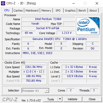 screenshot of CPU-Z validation for Dump [2hzvjg] - Submitted by  Mouad Belkho  - 2015-09-05 15:02:16