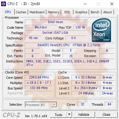 screenshot of CPU-Z validation for Dump [2jxcbl] - Submitted by  Anonymous  - 2016-12-07 03:32:58