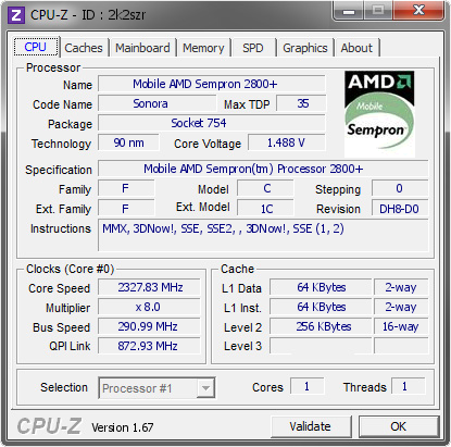 screenshot of CPU-Z validation for Dump [2k2szr] - Submitted by  sekko00  - 2013-10-30 08:10:25