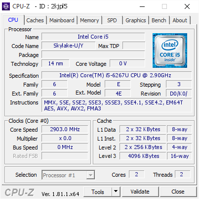 screenshot of CPU-Z validation for Dump [2kjpl5] - Submitted by  51BE  - 2017-11-12 06:18:39