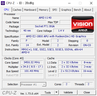 screenshot of CPU-Z validation for Dump [2lbd8g] - Submitted by  DESKTOP-IJ3DM4I  - 2015-10-14 05:02:27