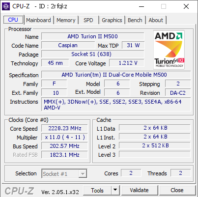 screenshot of CPU-Z validation for Dump [2rfqkz] - Submitted by  PORTATILE-PC  - 2023-04-17 18:52:08