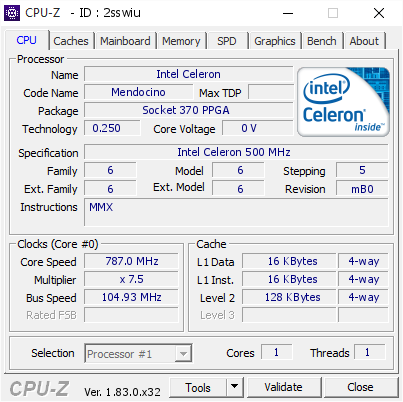 screenshot of CPU-Z validation for Dump [2sswiu] - Submitted by  sburnolo  - 2018-03-31 22:01:15