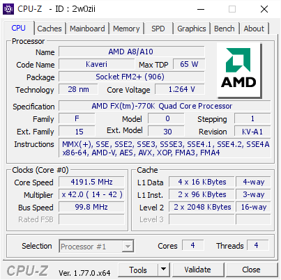 screenshot of CPU-Z validation for Dump [2w0zii] - Submitted by  Anonymous  - 2016-11-08 22:02:21