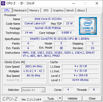 screenshot of CPU-Z validation for Dump [2xsyll] - Submitted by  DESKTOP-KVQE9KR  - 2024-11-22 15:44:45