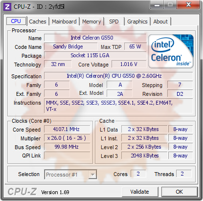 screenshot of CPU-Z validation for Dump [2yfd5l] - Submitted by  Krystian  - 2014-06-02 17:06:37