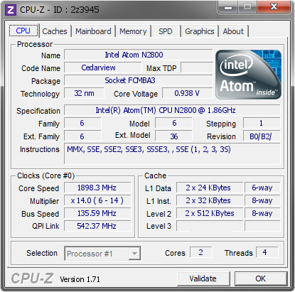screenshot of CPU-Z validation for Dump [2z3945] - Submitted by  T800-METUS  - 2015-02-20 07:02:08