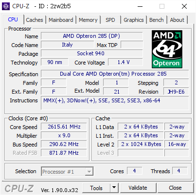 screenshot of CPU-Z validation for Dump [2zw2b5] - Submitted by  Alpi82  - 2019-11-16 13:46:16