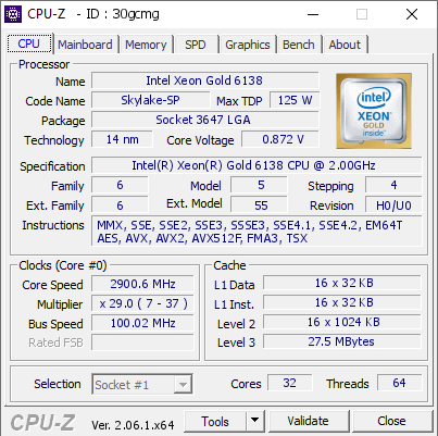 screenshot of CPU-Z validation for Dump [30gcmg] - Submitted by  Anonymous  - 2023-07-25 07:52:38