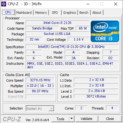 screenshot of CPU-Z validation for Dump [34yfiv] - Submitted by  DESKTOP-94B7I40  - 2024-05-01 04:08:52