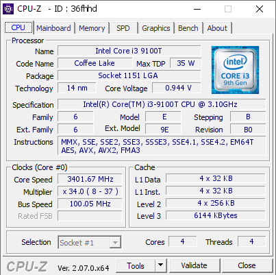 screenshot of CPU-Z validation for Dump [36fhhd] - Submitted by  DESKTOP-STR98CJ  - 2023-11-20 00:37:21