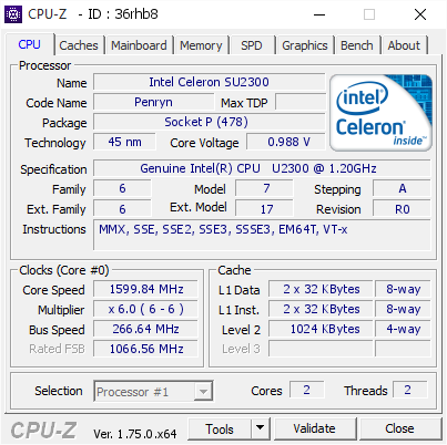 screenshot of CPU-Z validation for Dump [36rhb8] - Submitted by  DENIS-PC  - 2016-02-22 01:22:36