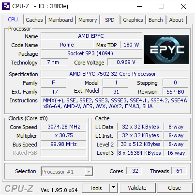 screenshot of CPU-Z validation for Dump [3883ej] - Submitted by  VMGOBRRR  - 2021-03-20 19:33:21