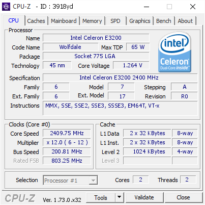 screenshot of CPU-Z validation for Dump [3918yd] - Submitted by  USER-20150921MA  - 2015-09-23 12:30:25