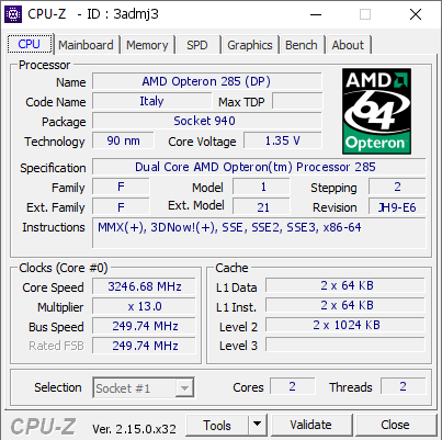 screenshot of CPU-Z validation for Dump [3admj3] - Submitted by  R-998  - 2025-07-10 12:50:47