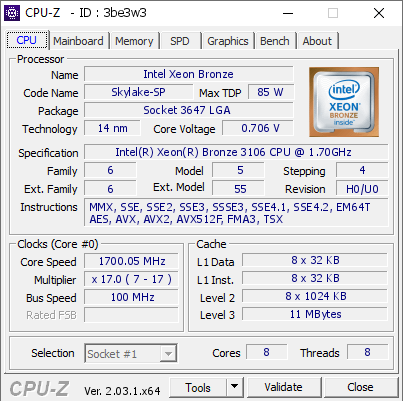 screenshot of CPU-Z validation for Dump [3be3w3] - Submitted by  Anonymous  - 2022-12-09 11:56:54