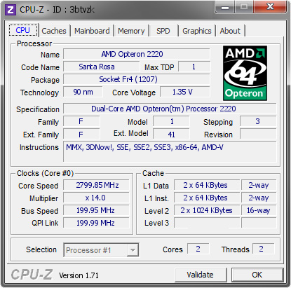 screenshot of CPU-Z validation for Dump [3btvzk] - Submitted by  HALS  - 2015-01-20 19:01:52