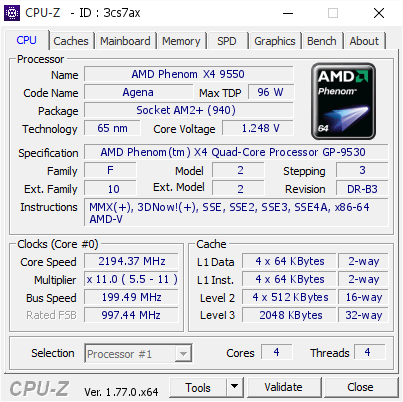 screenshot of CPU-Z validation for Dump [3cs7ax] - Submitted by  DESKTOP-N1CBQND  - 2016-11-11 21:46:56