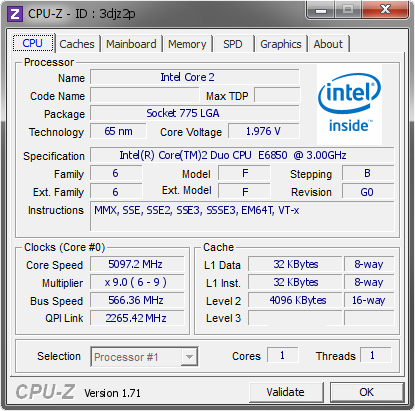 screenshot of CPU-Z validation for Dump [3djz2p] - Submitted by  michel90  - 2015-01-12 19:01:52