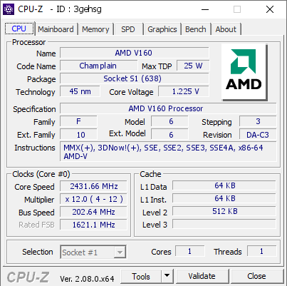 screenshot of CPU-Z validation for Dump [3gehsg] - Submitted by  Anonymous  - 2023-11-06 19:04:34