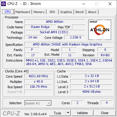 screenshot of CPU-Z validation for Dump [3inxrm] - Submitted by  Anonymous  - 2023-10-20 13:48:41