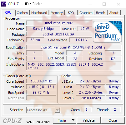 screenshot of CPU-Z validation for Dump [3lldat] - Submitted by  DESKTOP-1KTJVGM  - 2017-03-04 13:49:48