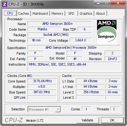 screenshot of CPU-Z validation for Dump [3m0b9a] - Submitted by  Ananerbe  - 2015-07-06 07:07:50