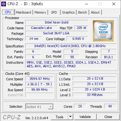 screenshot of CPU-Z validation for Dump [3q6u6y] - Submitted by  BE  - 2024-11-28 17:15:58