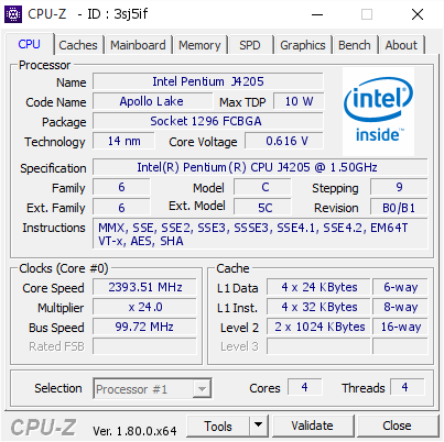 screenshot of CPU-Z validation for Dump [3sj5if] - Submitted by  Anonymous  - 2017-07-27 21:37:38
