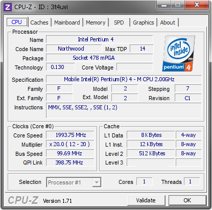 screenshot of CPU-Z validation for Dump [3t4uvi] - Submitted by  PC-201411052231  - 2014-11-13 14:11:14