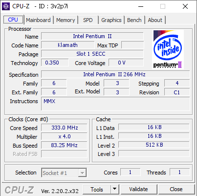 screenshot of CPU-Z validation for Dump [3v2p7i] - Submitted by  Roman3349  - 2026-06-08 23:57:29
