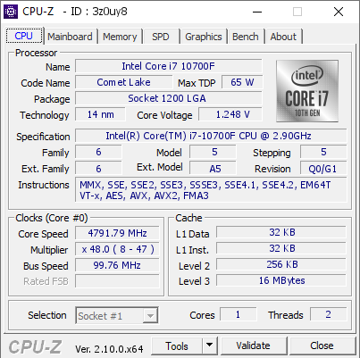 screenshot of CPU-Z validation for Dump [3z0uy8] - Submitted by  LUKAS  - 2024-09-05 02:22:52