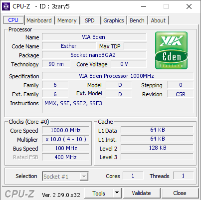 screenshot of CPU-Z validation for Dump [3zary5] - Submitted by  Zzyzx Wolfe  - 2024-09-08 17:25:44