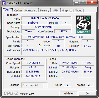 screenshot of CPU-Z validation for Dump [404c26] - Submitted by  naoki yokoyama  - 2014-04-16 07:04:58