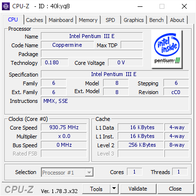 screenshot of CPU-Z validation for Dump [40kyq8] - Submitted by  CHEAPIE  - 2017-04-06 07:30:44