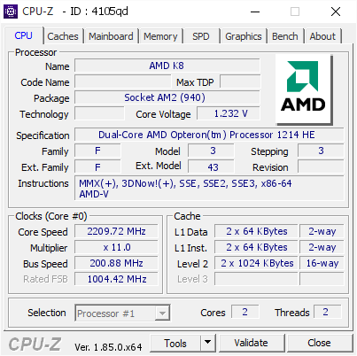 screenshot of CPU-Z validation for Dump [4105qd] - Submitted by  PC-BUREAU  - 2018-07-12 13:43:49