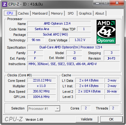 screenshot of CPU-Z validation for Dump [41du3u] - Submitted by  JACK-PC  - 2014-04-16 21:04:53