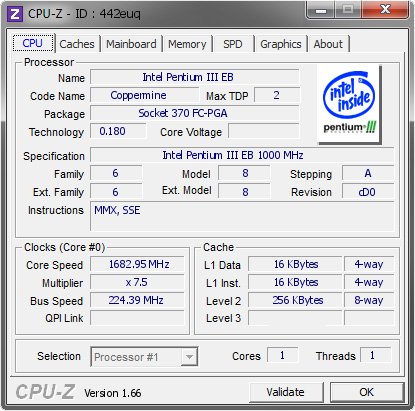screenshot of CPU-Z validation for Dump [442euq] - Submitted by  ludek111  - 2013-10-02 00:10:09