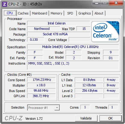 screenshot of CPU-Z validation for Dump [45dh2v] - Submitted by  B72DHRFXD8ER9ZG  - 2015-07-07 16:07:00