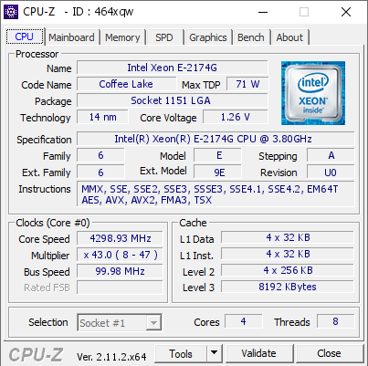 screenshot of CPU-Z validation for Dump [464xqw] - Submitted by  STATHOULOPOULOS  - 2024-10-25 20:09:33