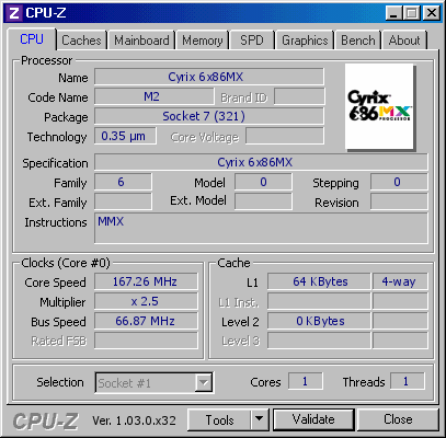 screenshot of CPU-Z validation for Dump [49w7wz] - Submitted by  6x86  - 2021-04-02 15:48:58