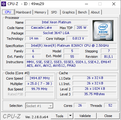 screenshot of CPU-Z validation for Dump [49wu29] - Submitted by  DESKTOP-F93R6JR  - 2026-09-29 10:29:37