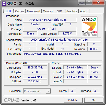 screenshot of CPU-Z validation for Dump [4d2vls] - Submitted by  MAXSEV-F8DCE744  - 2013-11-15 22:11:29