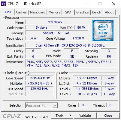 screenshot of CPU-Z validation for Dump [4dd82t] - Submitted by  Robbster77  - 2017-05-02 21:11:31